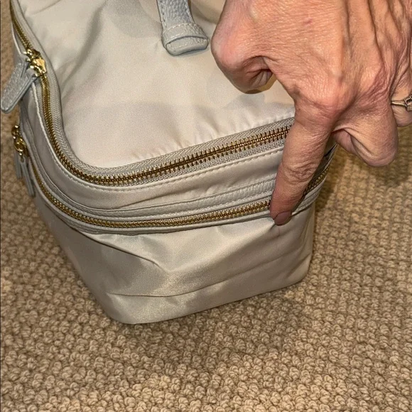 Trish McEvoy light taupe Double-Zip Cosmetic Bag - Picture 5 of 10